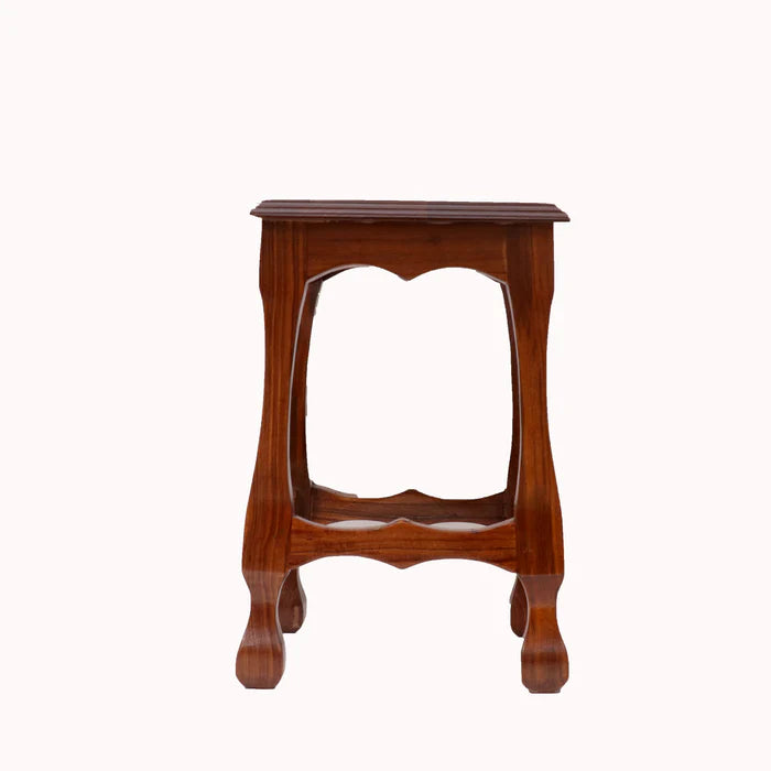 Classic Carved Teak Stool