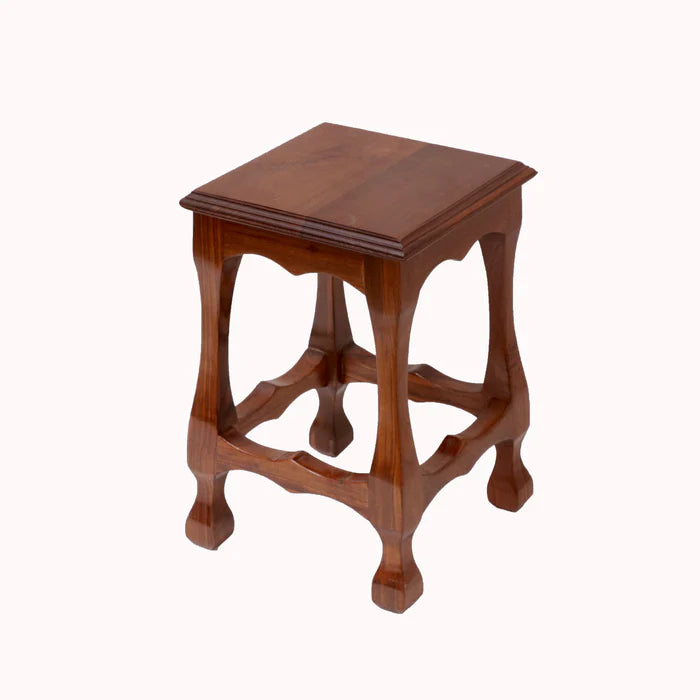 Classic Carved Teak Stool