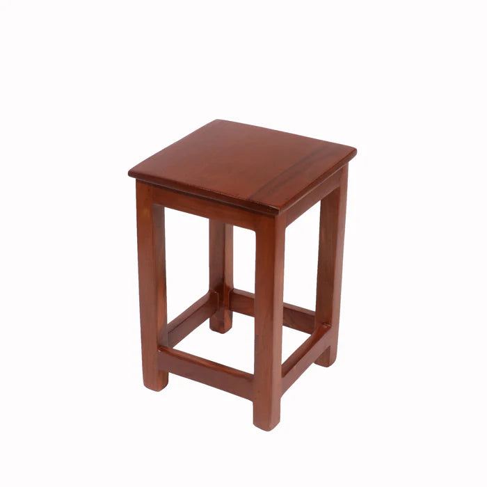 Small Light Finish Teak Stool
