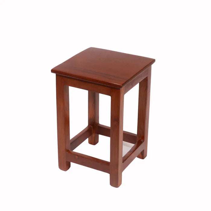 Small Light Finish Teak Stool