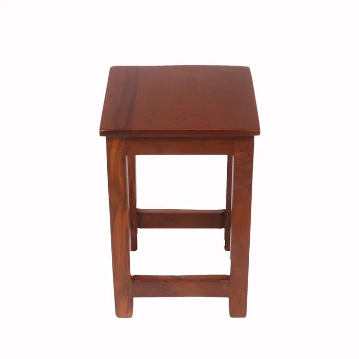 Small Light Finish Teak Stool