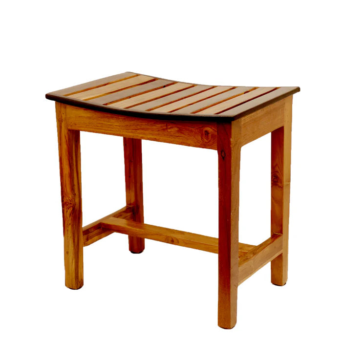 Curved Rectangle Solid Wood Stool