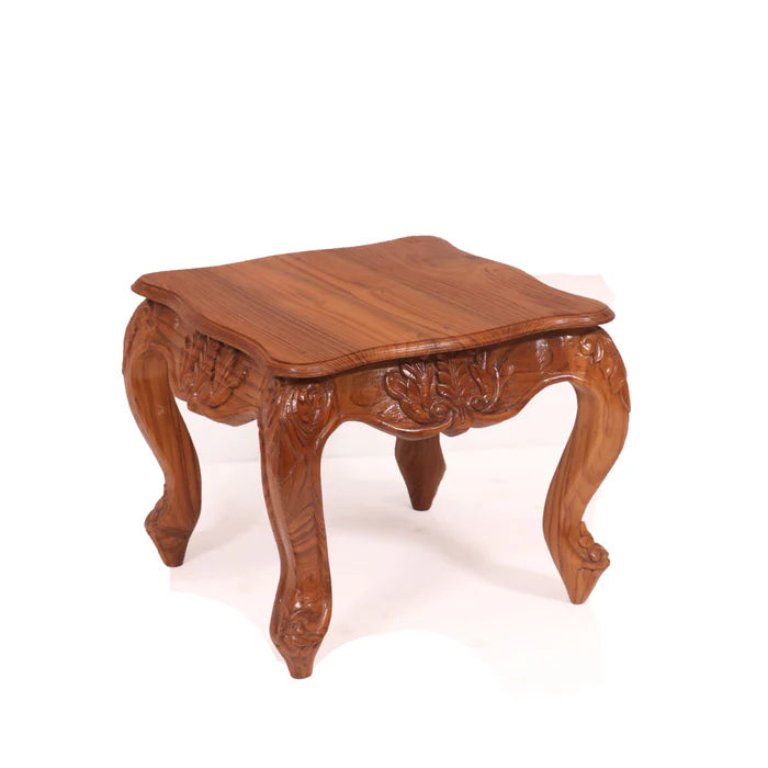 Compact Carving Teak Wooden Handmade Coffee Table (Small) SKU: P-0099