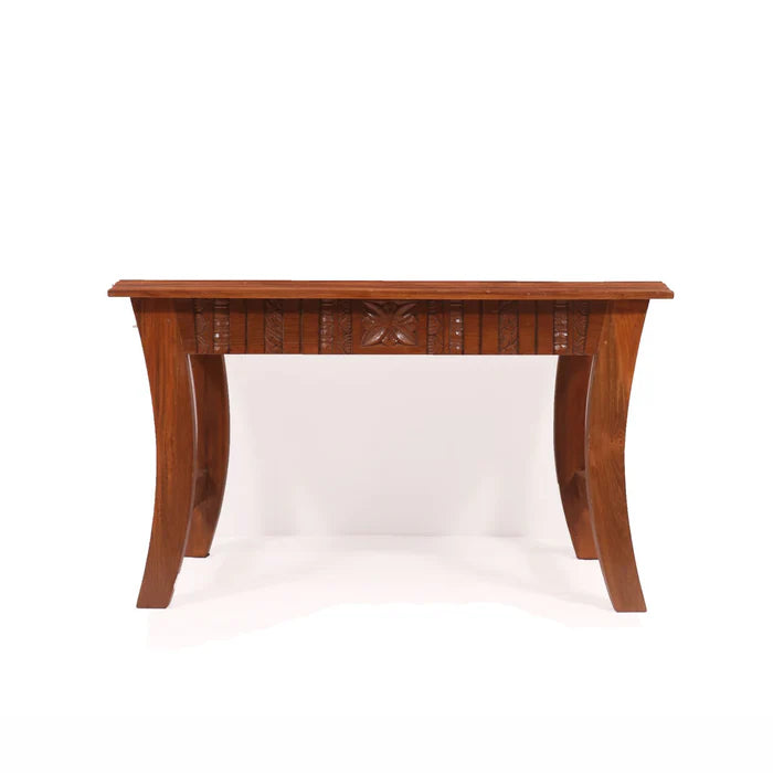 Curved Legs Strip Border Wooden Handmade Coffee Table