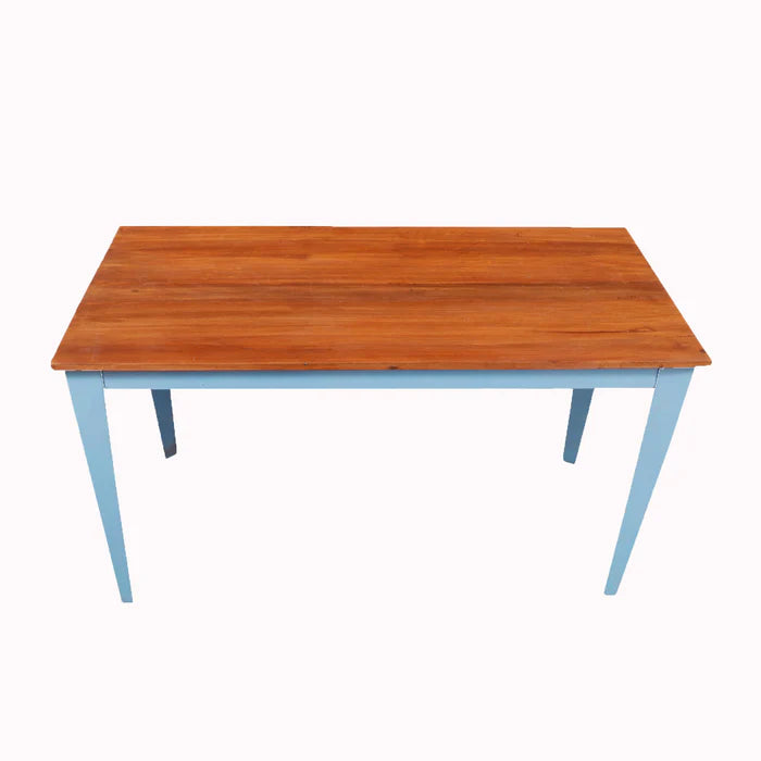 Vintage Blue Sharp Legs Handmade Wooden Coffee Table