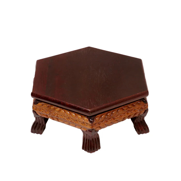 Dual Toned Hexagonal TEAK Wood Bajot