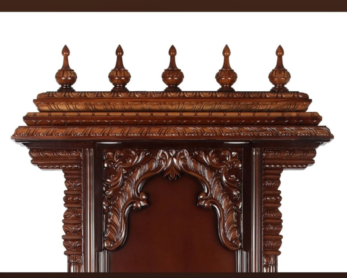 68"Large Wooden Temple Handmade Carving Wooden Mandir Natural Pooja Mandir