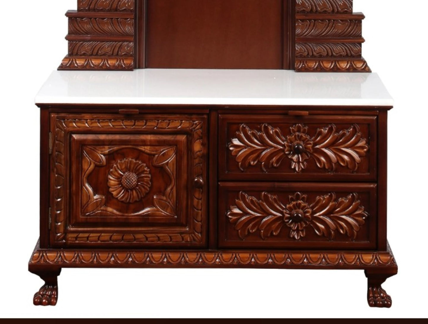 68"Large Wooden Temple Handmade Carving Wooden Mandir Natural Pooja Mandir