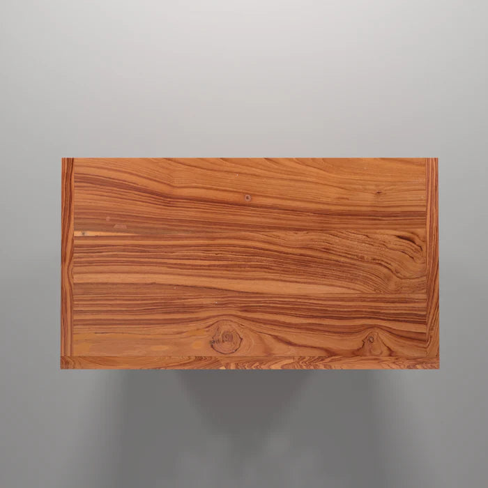 Jali 2 Door Floral Design Teak Wood Natural finish with backside om sign