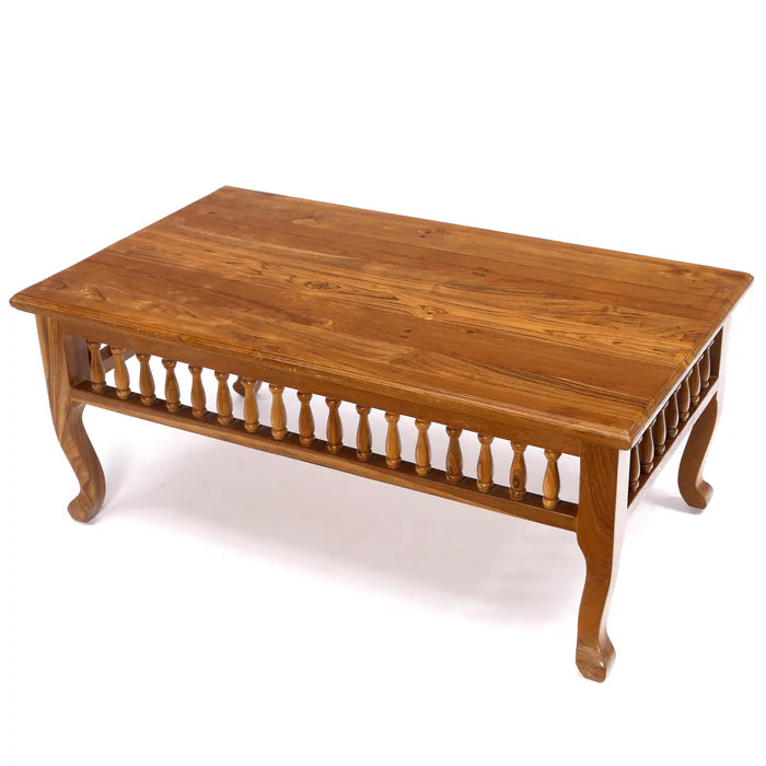 Natural Brown Finished Carving Wooden Handmade Coffee Table