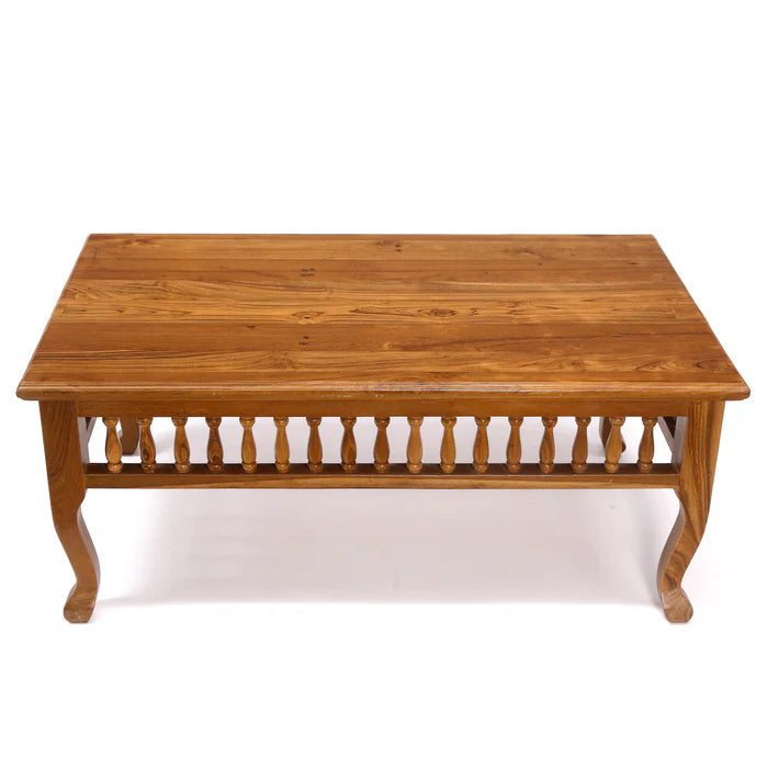 Natural Brown Finished Carving Wooden Handmade Coffee Table