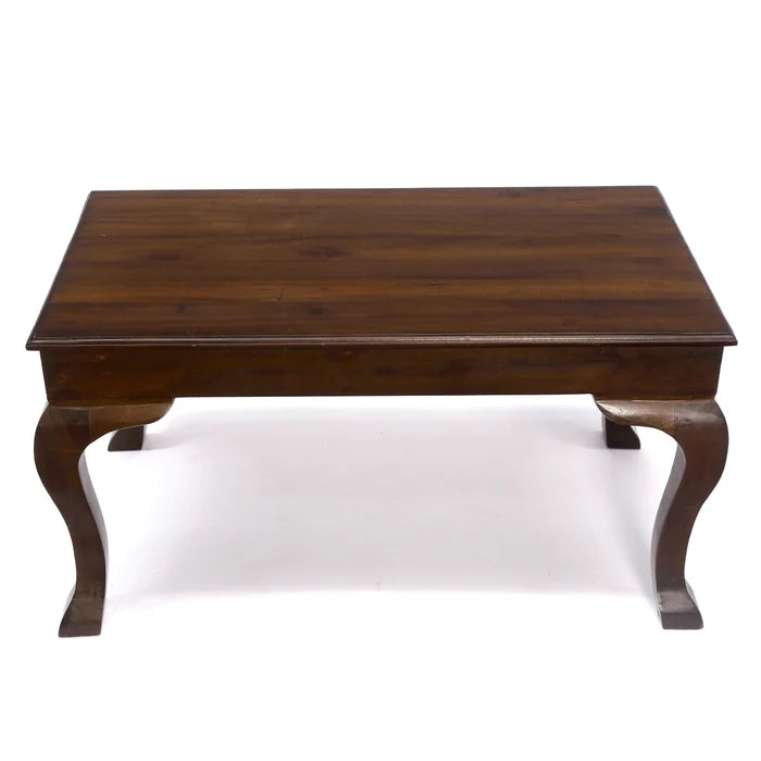Dark Walnut Curved Legs Handmade Wooden Coffee Table