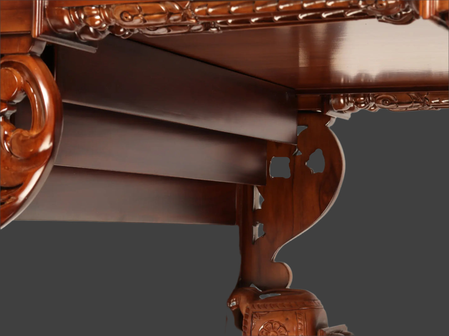 54" Large Wooden Carved Designer Pooja Temple