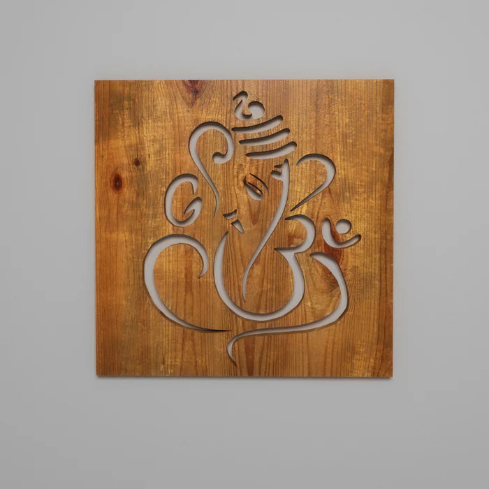Classic Lord Ganesha Handmade Wooden Wall Decor for Home