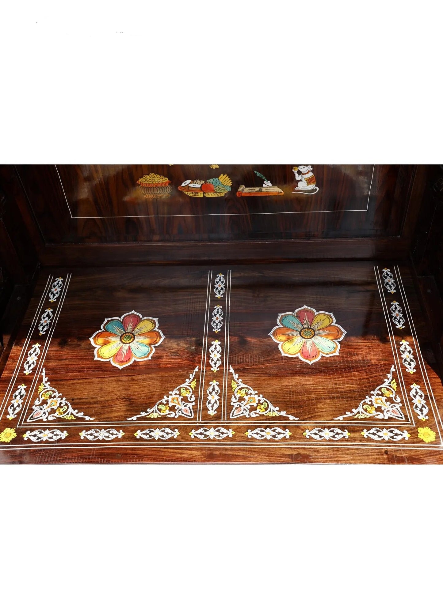Large handcrafted wooden Hindu temple for home prayer room