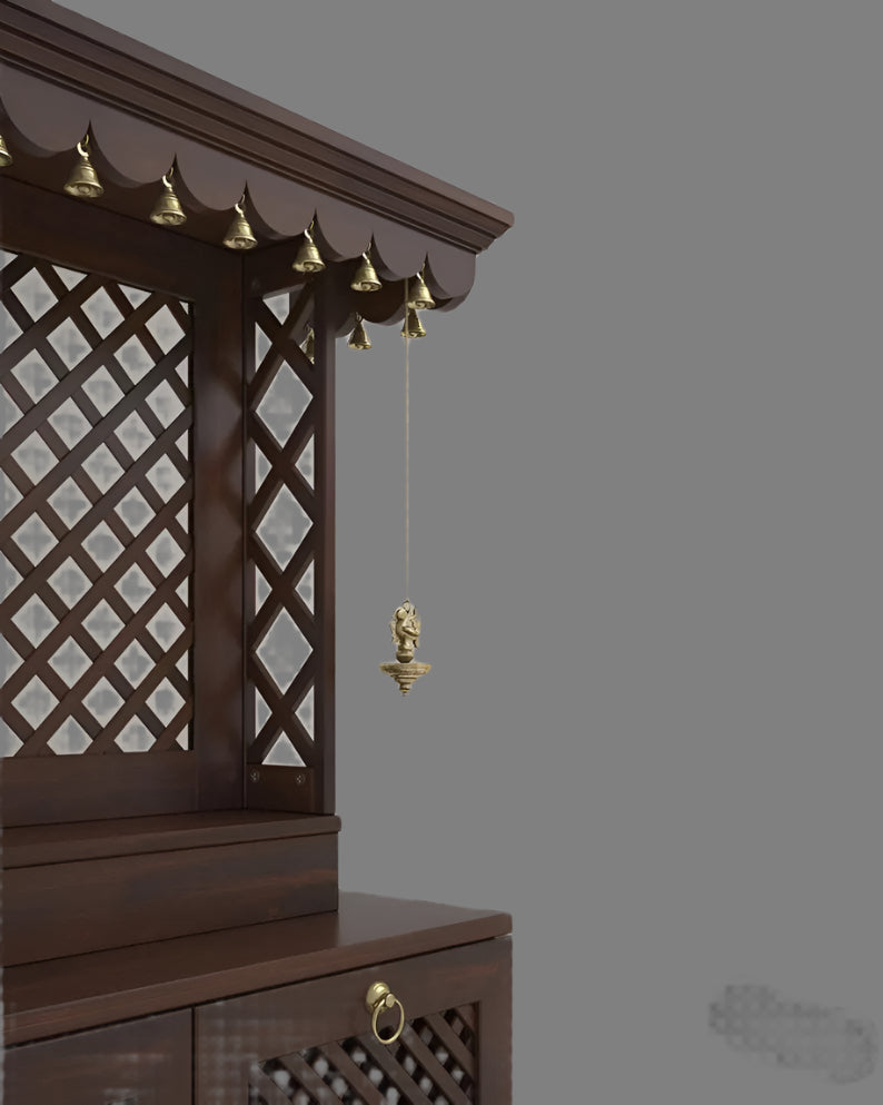 Puja mandir for home with storage unit