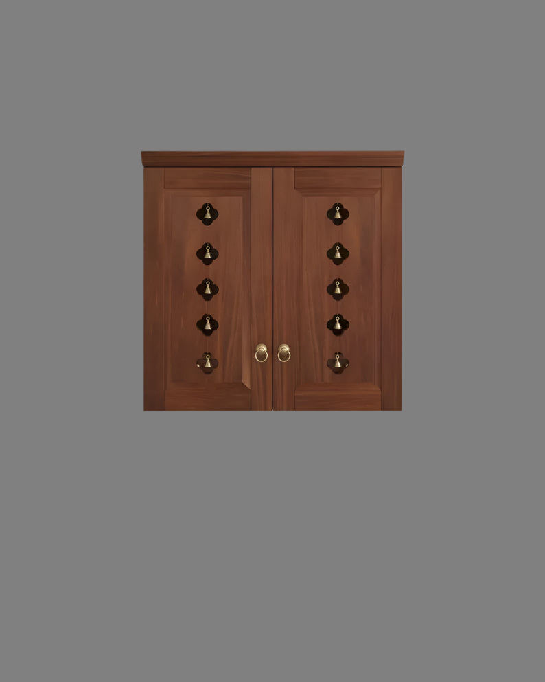 Handmade solid wood puja mandir with pullout tray and drawe