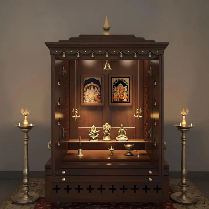 Traditional Free Standing Puja Mandir for Home Big