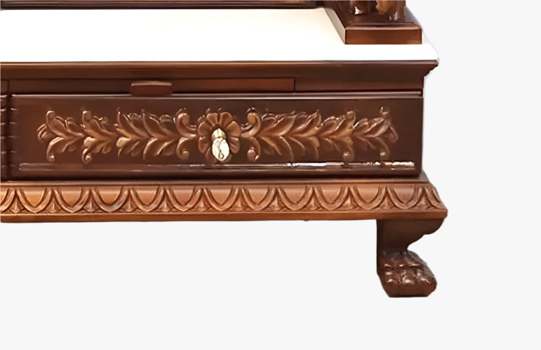 Designer wood and marble Hindu temple for home prayer room