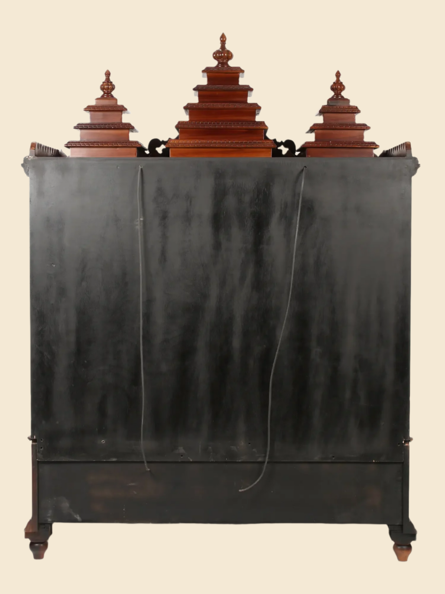 Large Carved Wooden Temple for Home | Wood & Marble Pooja Mandir