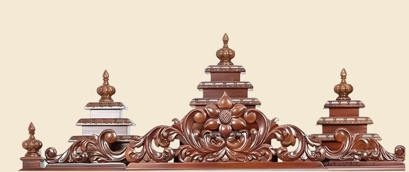 Large wooden Hindu temple for home pooja room