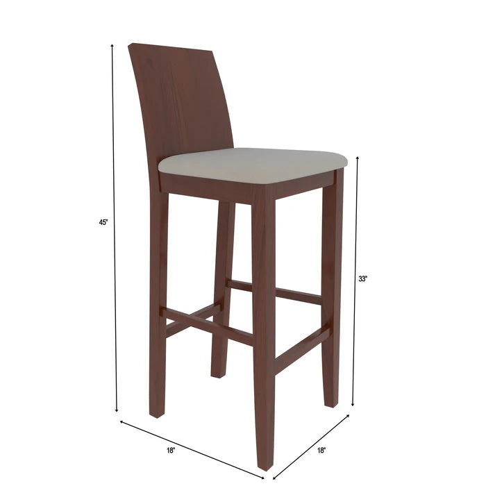 Antique Southern Long Finished Wooden Handmade Bar Stool