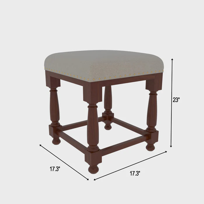 Classic Light Aortic Finished Wooden Handmade Seating Stool