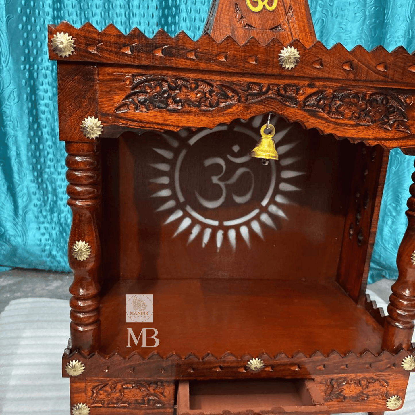 Small Pooja Mandir for Home – Handcrafted Hindu Temple | Compact Home Prayer Temple