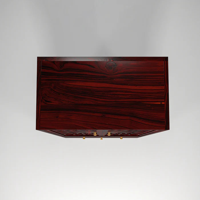 Sun rays dual door jali pattern teak wood temple - Acacia wood