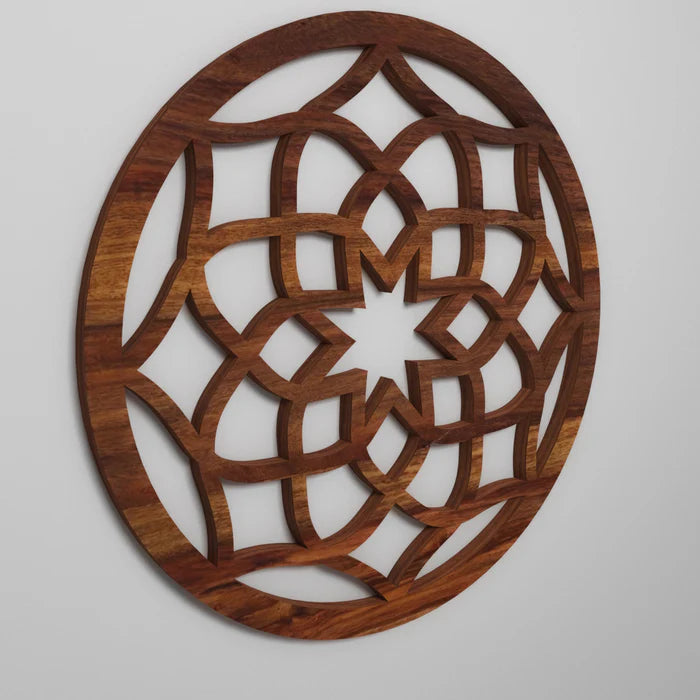 Exquisite Solid Wood Intricate Flower Blossom Petal Wall Decor Art