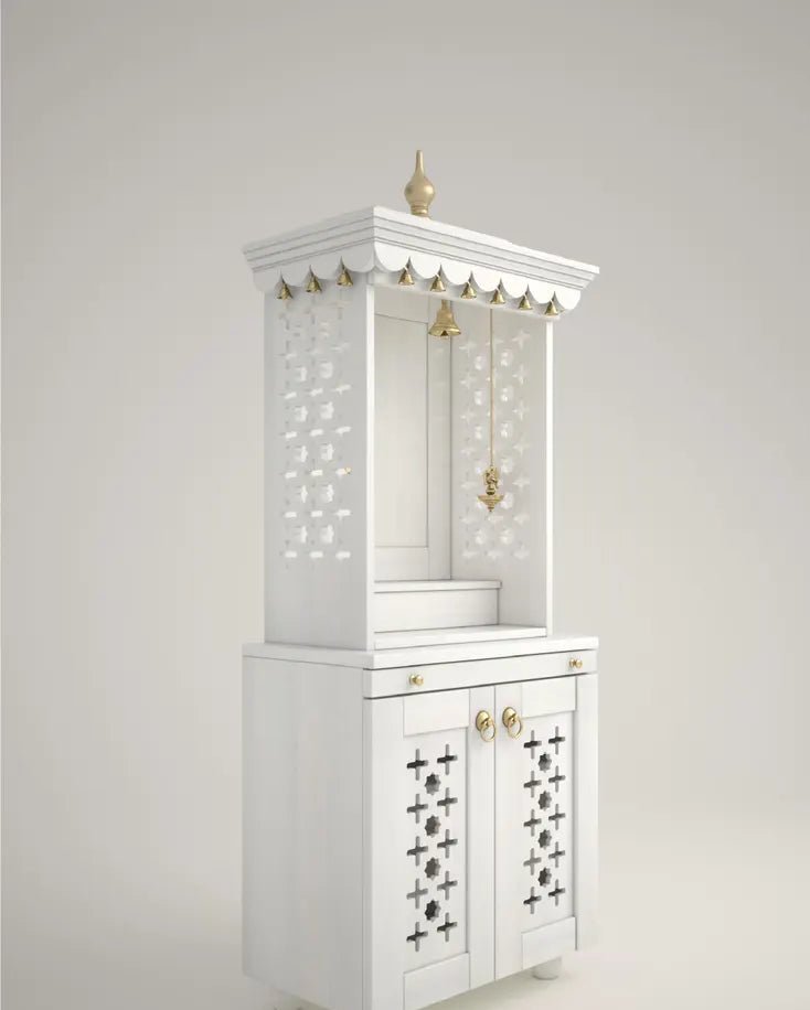 Handcrafted wooden mandapam for home prayer room