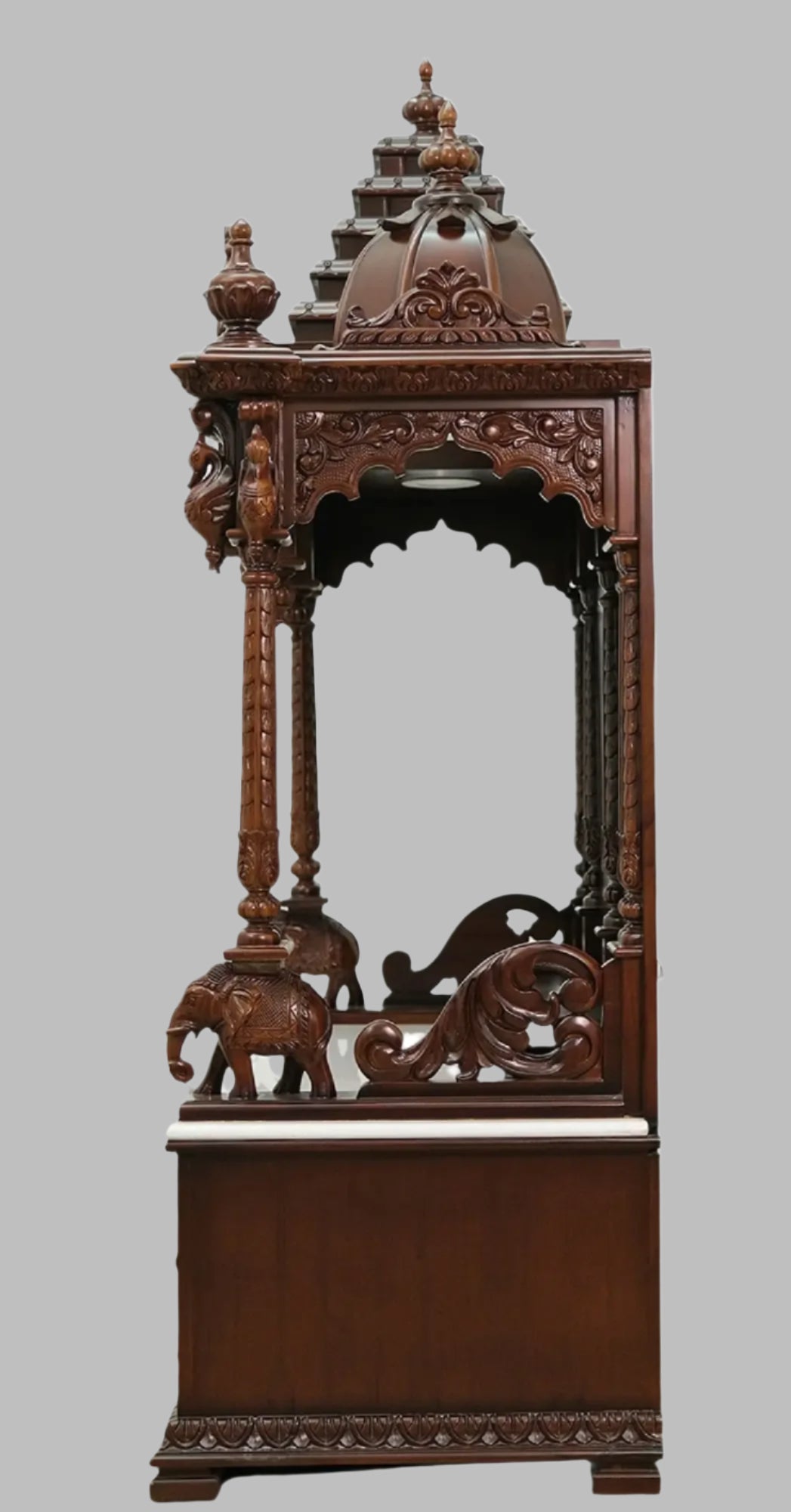 65" Large Designer Wooden Temple | Wooden Pooja Mandir | Temple With Drawers