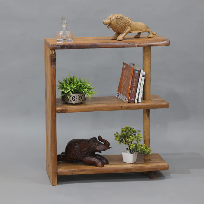 Heritage Finish Teak wooden Compact Shelf Rack