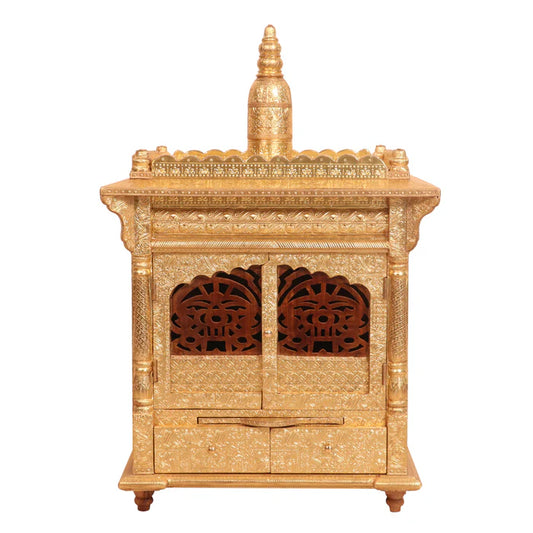 Brass Fitted Teak wood Royal Rajdhani Temple