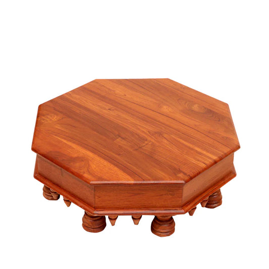 Old Diamond Shaped Handmade Natural Classic Wooden Bajot for Home