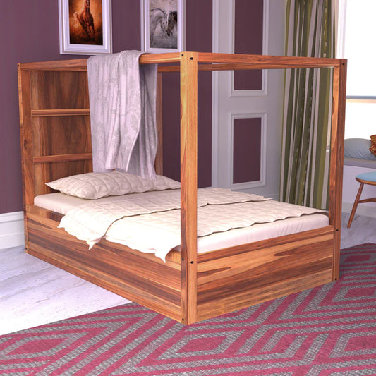 Premium Iconic Square Roof Wooden Vintage Bed