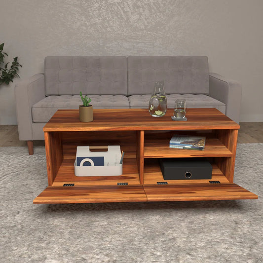 Sheesham Multiple Storage Handmade Wooden Coffee Table