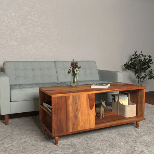 Traditional Time Simple Storage Wooden Coffee Table