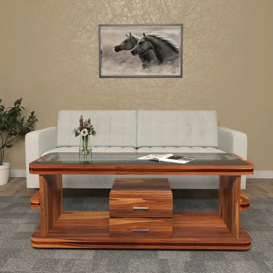 Sanghai Sheesham Modern Time 2 Drawer with Attractive Table Top Coffee Table