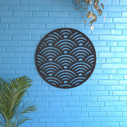 Aesthetic Antique Sea Round Wooden Wall Decor Yantra