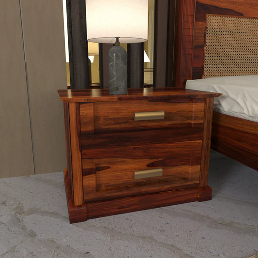 Shanghai Simple Handmade Double Drawer Wooden Bedside for Home