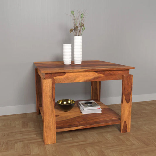 Simple 4 Square with Storage Wooden Coffee Table