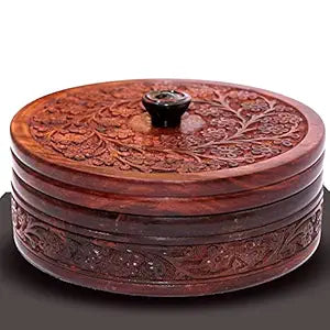 Wooden Chapati Box Casserole Roti Boxes