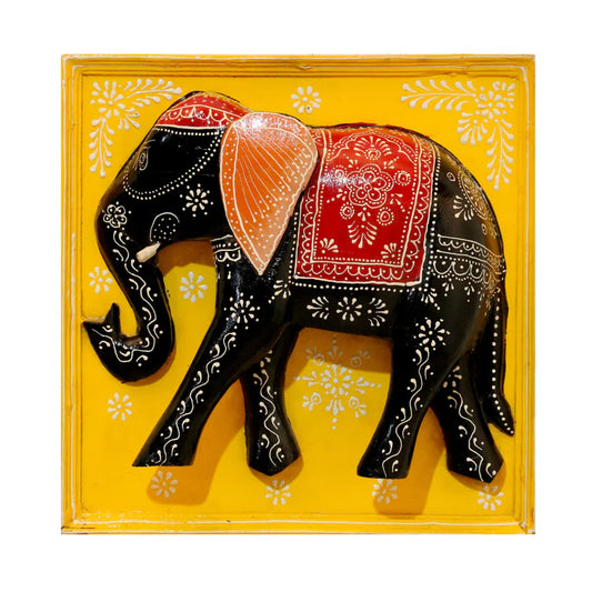 Elegant Wooden Elephant Frame - Grey Left