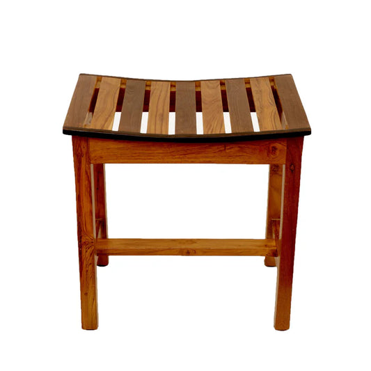 Curved Rectangle Solid Wood Stool