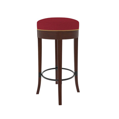 Montage Red Round Finished Wooden Handmade Stool