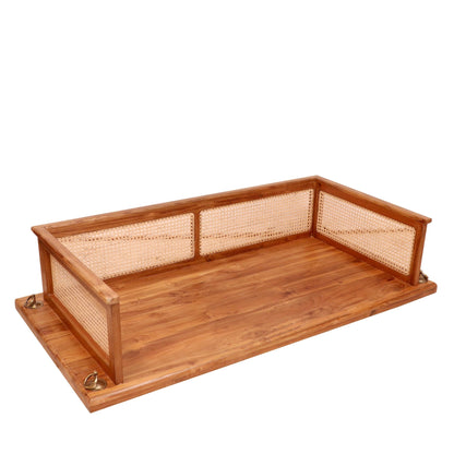 6 ft classic cane boundary wooden swing for outdoor space