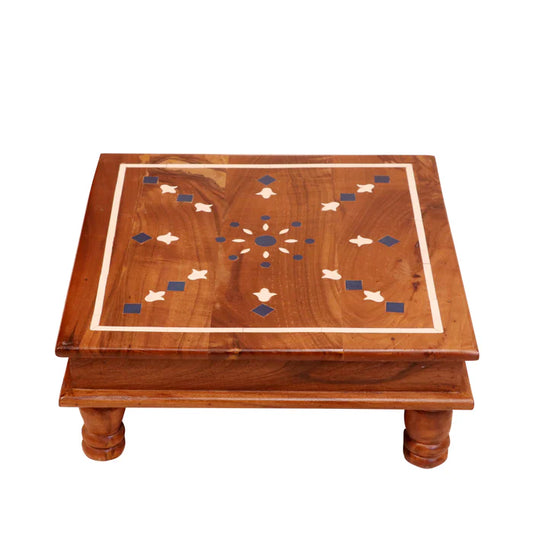 Indian Inlay Flowered Theme Style Handmade Wooden Bajot for Homewelcome to mandir bazaar i will give you my best