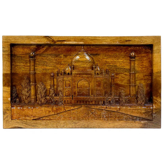 Taj Mahal Wooden Frame Artwork