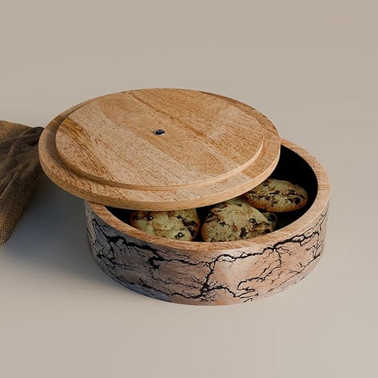 Wooden Chapati Box Casserole, Serving Bowl with